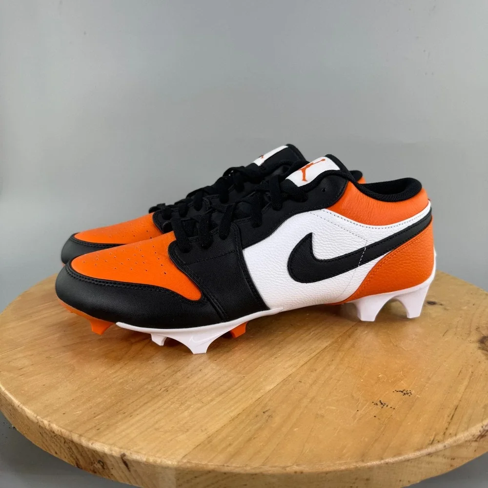 Nike Jordan 1 Low TD Mens Size 13 Football Cleats Shattered Backboard Orange NEW